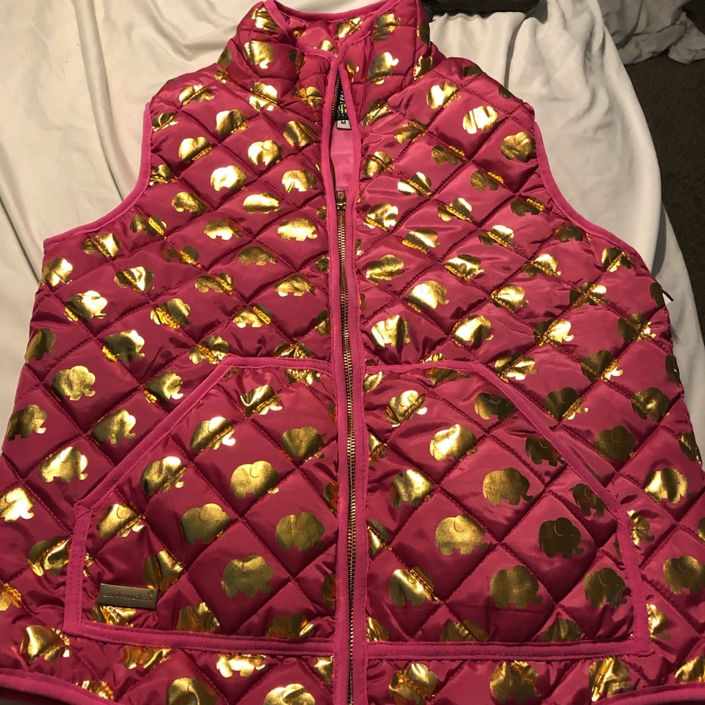 ❤️Simply Southern Pink And Gold Elephant Vest M
